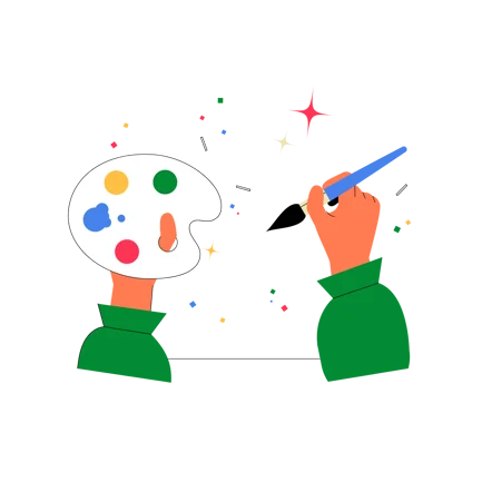 Artist with Palette Illustration