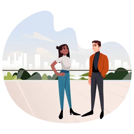 Meeting of Friends Business Partners on the Terrace