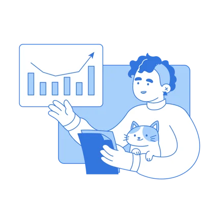 Young Woman Giving a Presentation Online