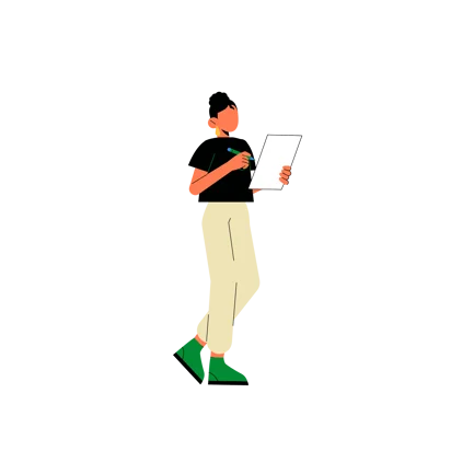 Animated Person Writing on Paper
