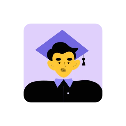 Duotone Illustration of a Graduating Student