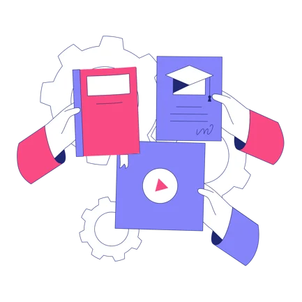 Graduation Diploma and Books Illustration