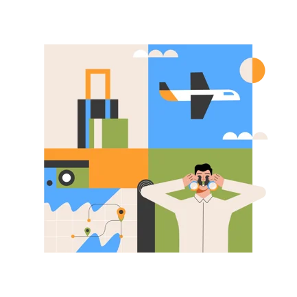 Traveling Collage Illustration