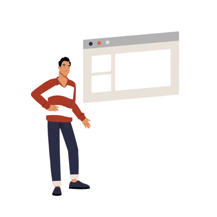 Man Presenting Web Content