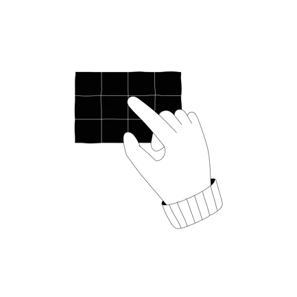 Hand Tapping on Grid Line Art Illustration