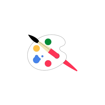 Flat Illustration of a Colorful Paint Palette