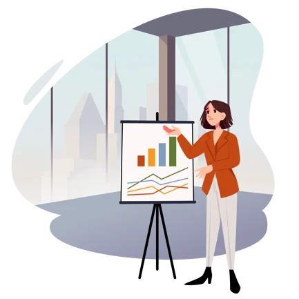 Business Woman Giving a Presentation in an Office