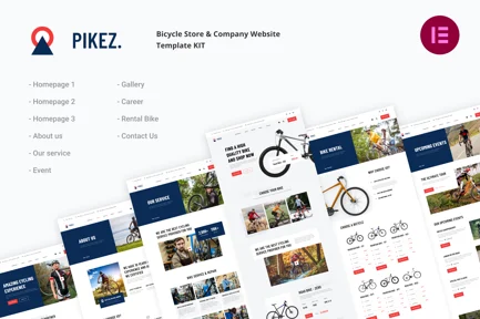 Preview: Pikez - Bike Shop & Bicycle Rental Elementor Template Kit