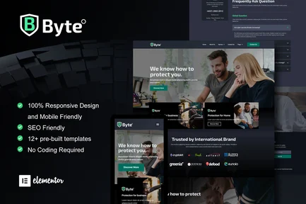 Preview: Byte - Cyber Security Business Elementor Template Kit