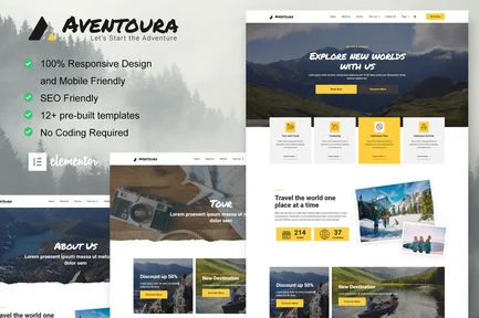 Preview: Aventoura - Travel & Tour Agency Elementor Template Kit