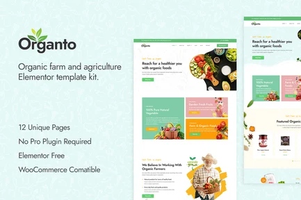 Preview: Organto - Organic Food Elementor Template Kit