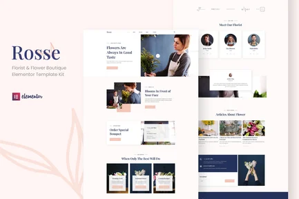 Preview: Rosse - Florist & Flower Boutique Elementor Template Kit