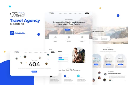 Preview: Trevia - Travel Agency Elementor Template Kit