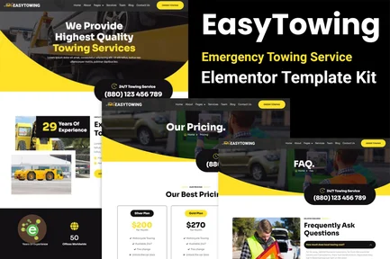 Preview: EasyTowing - Emergency Towing Service Elementor Template Kit
