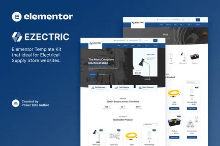 Preview: Ezectric – Electrical Supply Store Elementor Template Kit