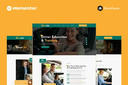 Preview: Drivale - Driving School Elementor Pro Full Site Template Kit