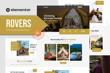 Preview: Rovers - Glamour Camping & Adventure Elementor Template Kit