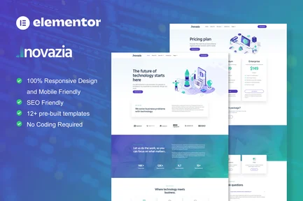 Preview: Inovazia - IT Services Elementor Pro Full Site Template Kit