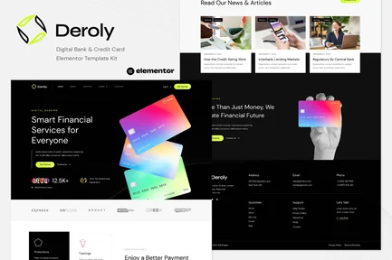 Preview: Deroly - Digital Bank & Credit Card Elementor Template Kit