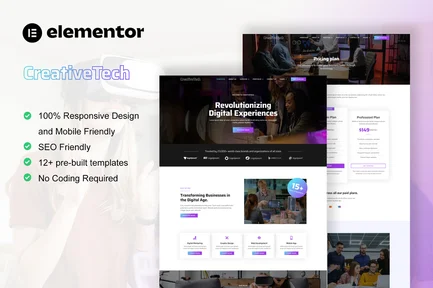 Preview: CreativeTech - Digital Marketing Agency Elementor Template Kit
