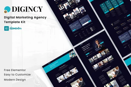 Preview: Digincy - Digital Marketing Agency Elementor Template Kit