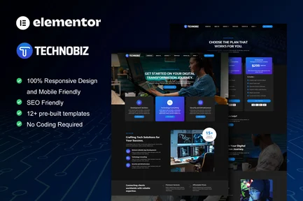 Preview: TechnoBiz - IT Solutions & Services Elementor Pro Template Kit