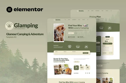 Preview: Glamping - Glamour Camping & Adventure Elementor Template Kit