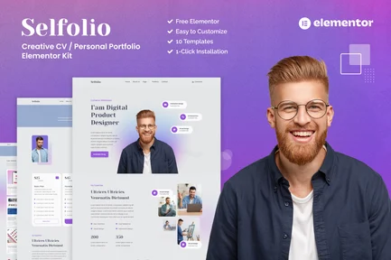 Preview: Selfolio - Creative CV Elementor Template Kit