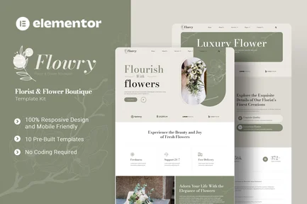 Preview: Flowry - Florist & Flower Boutique Elementor Template Kit
