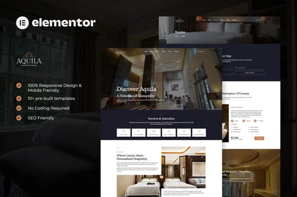 Preview: Aquila - Luxury Hotel & Resort Elementor Template