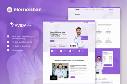 Preview: Avida - Health & Medical Elementor Template Kit