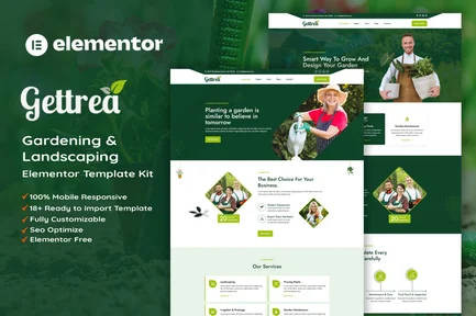 Preview: Gettrea - Gardening & Landscaping Elementor Template Kit