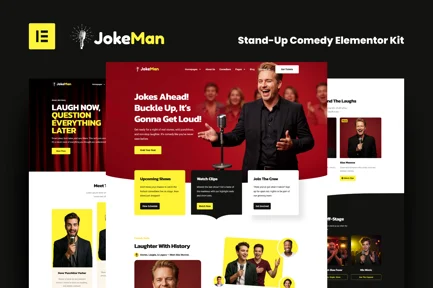 Preview: JokeMan - Stand-Up Comedy Elementor Pro Template Kit