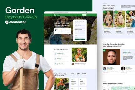 Preview: Gorden - Lawn & Gardening Service Elementor Template Kit
