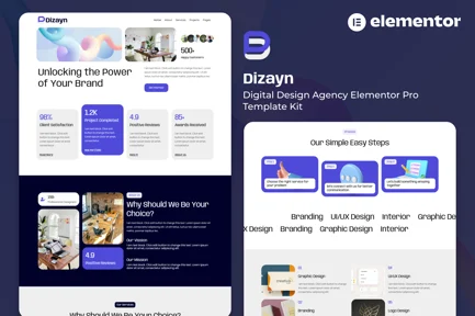 Preview: Dizayn - Digital Design Agency Elementor Pro Template Kit