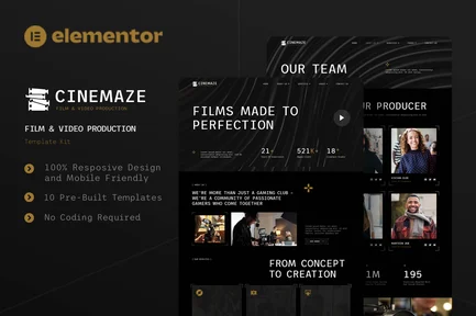 Preview: Cinemaze - Film & Video Production Elementor Template Kit