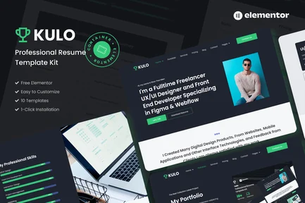 Preview: Kulo - Professional Resume Elementor Template Kit