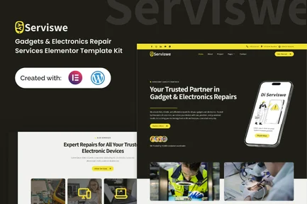Preview: Serviswe - Gadget & Electronic Repair Service Elementor Template Kit