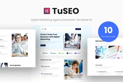Preview: TuSEO - Digital Marketing Agency Elementor Template Kit