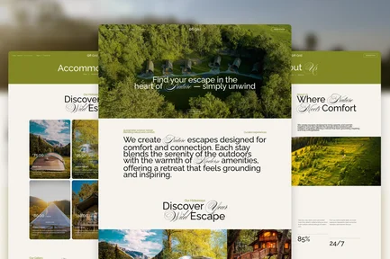 Preview: Off-Grid - Modern Natural Glamping Elementor Template Kit