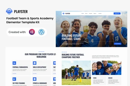 Preview: Playster - Football Team & Sports Academy Elementor Template Kit