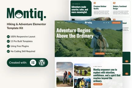 Preview: Montiq - Hiking & Adventure Elementor Template Kit