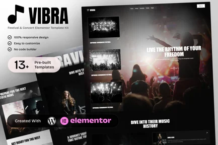 Preview: Vibra - Music Festival & Concert Elementor Template Kit