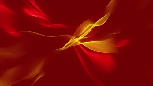 Dynamic Abstract Red and Gold Particle Wave Background
