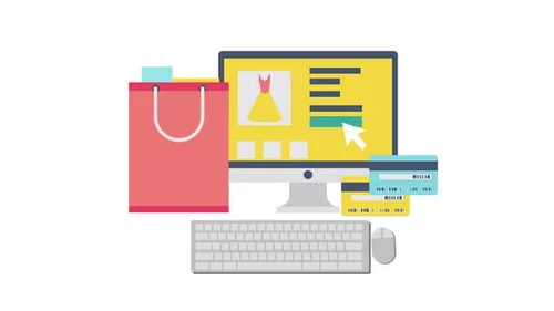 Online Shopping E-commerce Flat Design Process Animation
