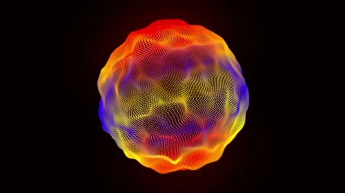 Colorful Abstract Digital Sphere Pulsating Particle Animation