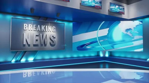 3D Virtual TV Studio News Backdrop For TV Shows