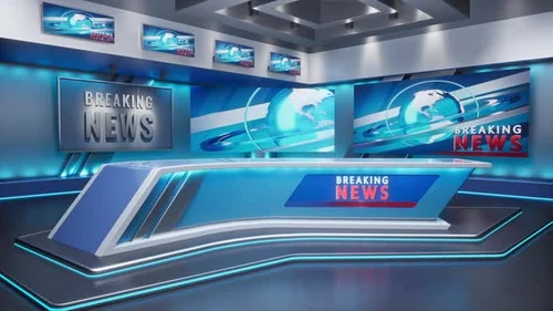 3D Virtual TV Studio News Backdrop For TV Shows