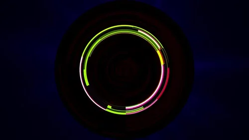 Abstract Colorful Glow Futuristic Tech Circle Background Motion