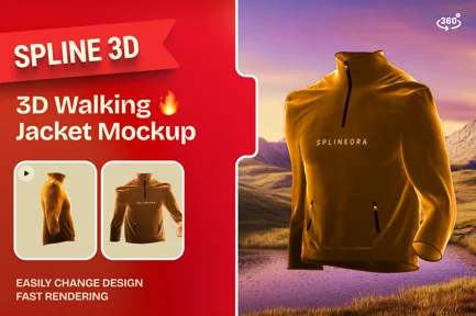 Preview: Animated 3D Walking Jacket Mockup